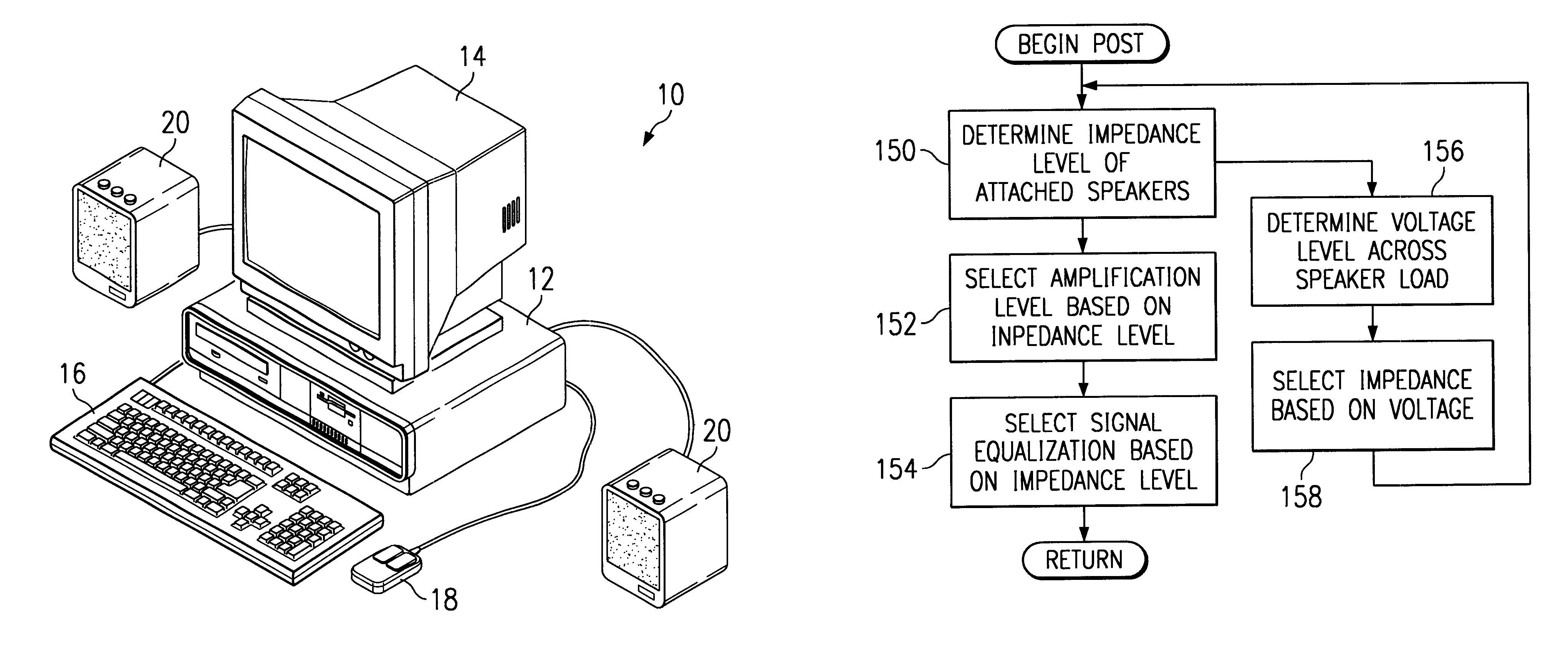 Multimedia speaker detection circuit