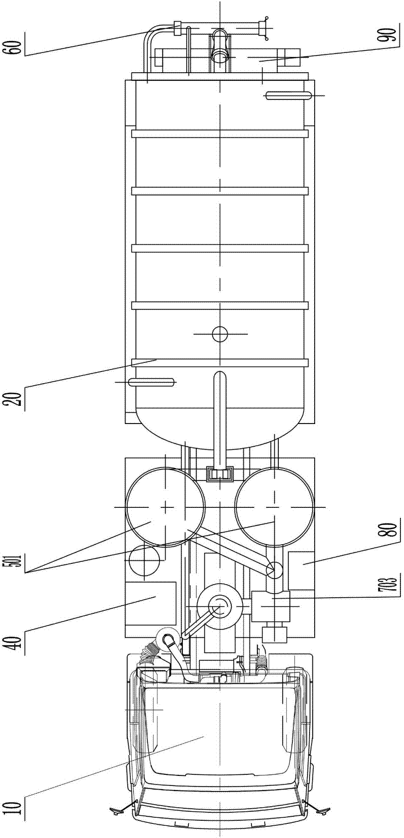 Industrial vacuum tank vehicle