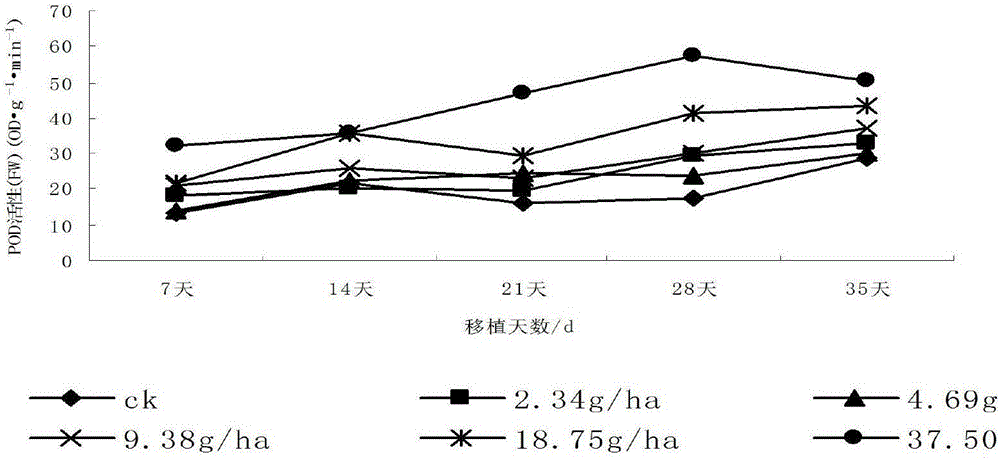 Determination method for activity of superoxide dismutase in tobacco leaves damaged by pesticides