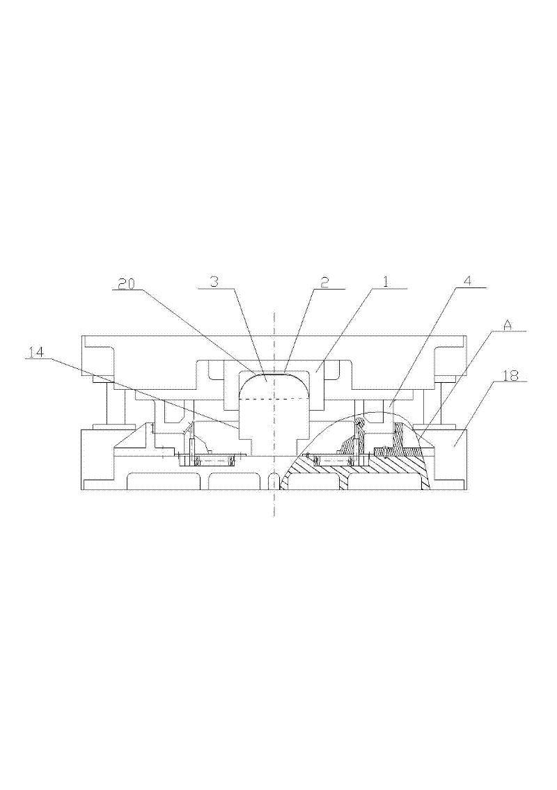 Flanging die structure of machine cover of crane