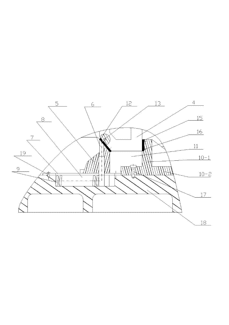 Flanging die structure of machine cover of crane