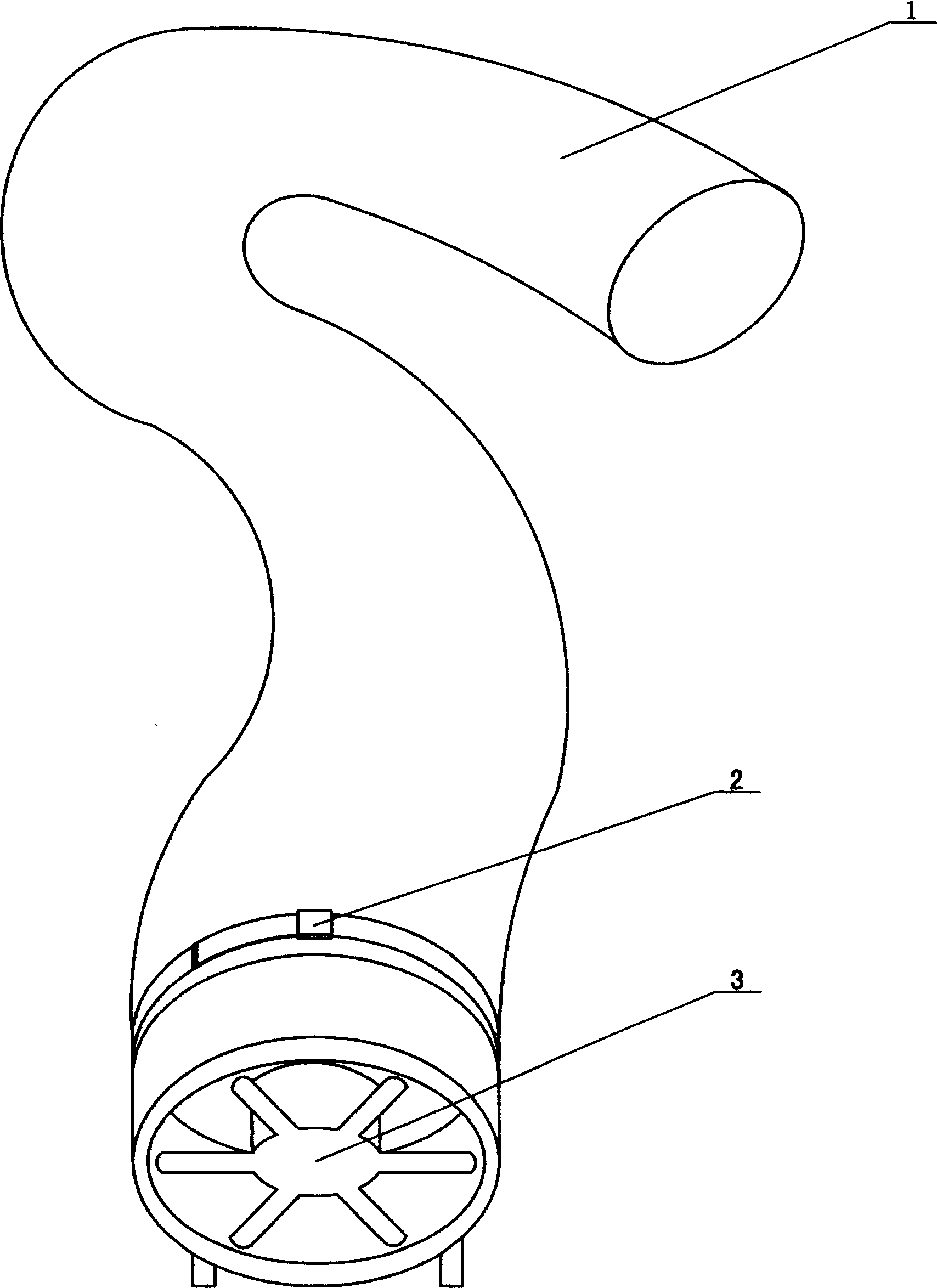 Subway tunnel air-bag type soft blowing pipe