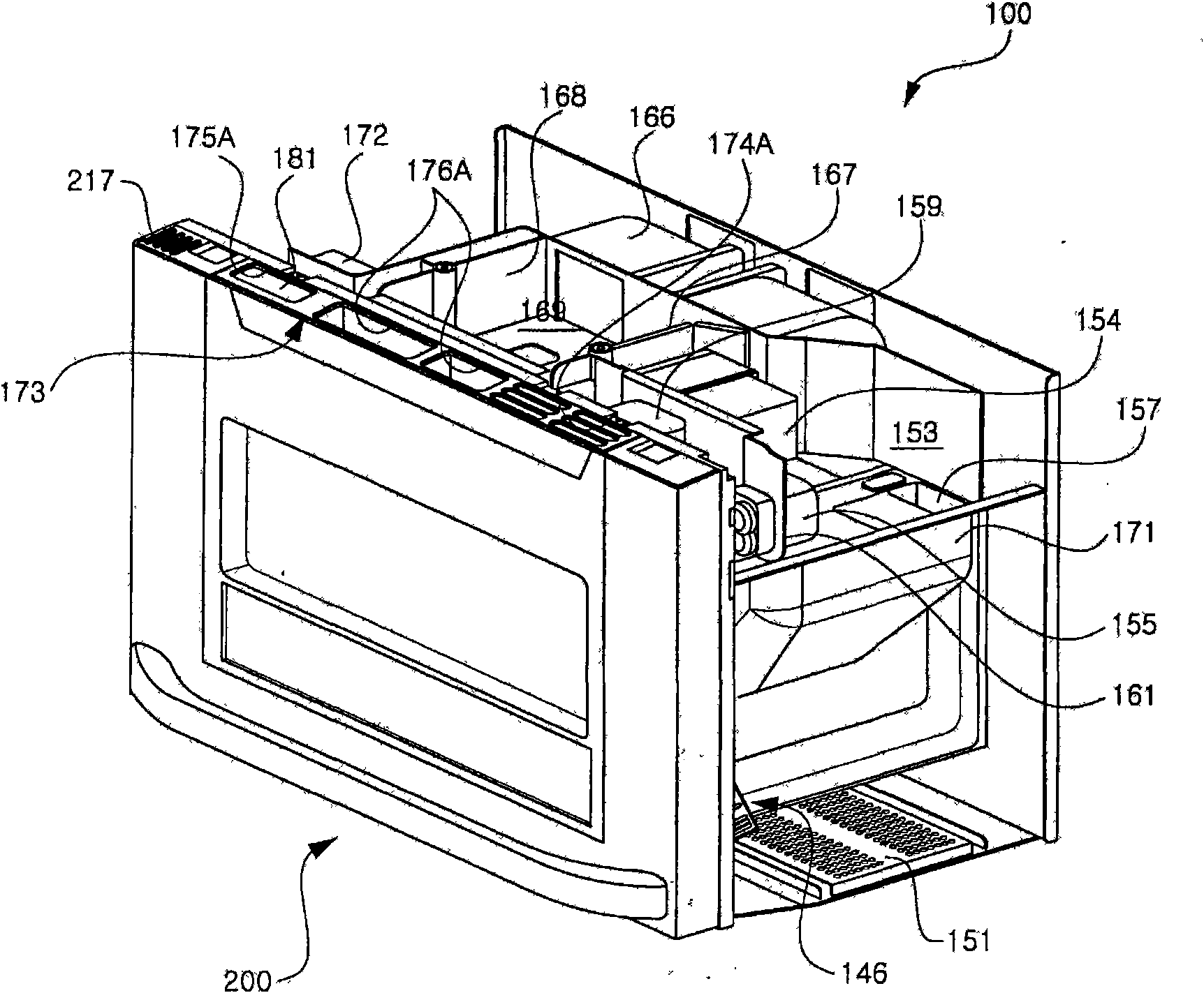 Microwave oven with function of ventilation hood