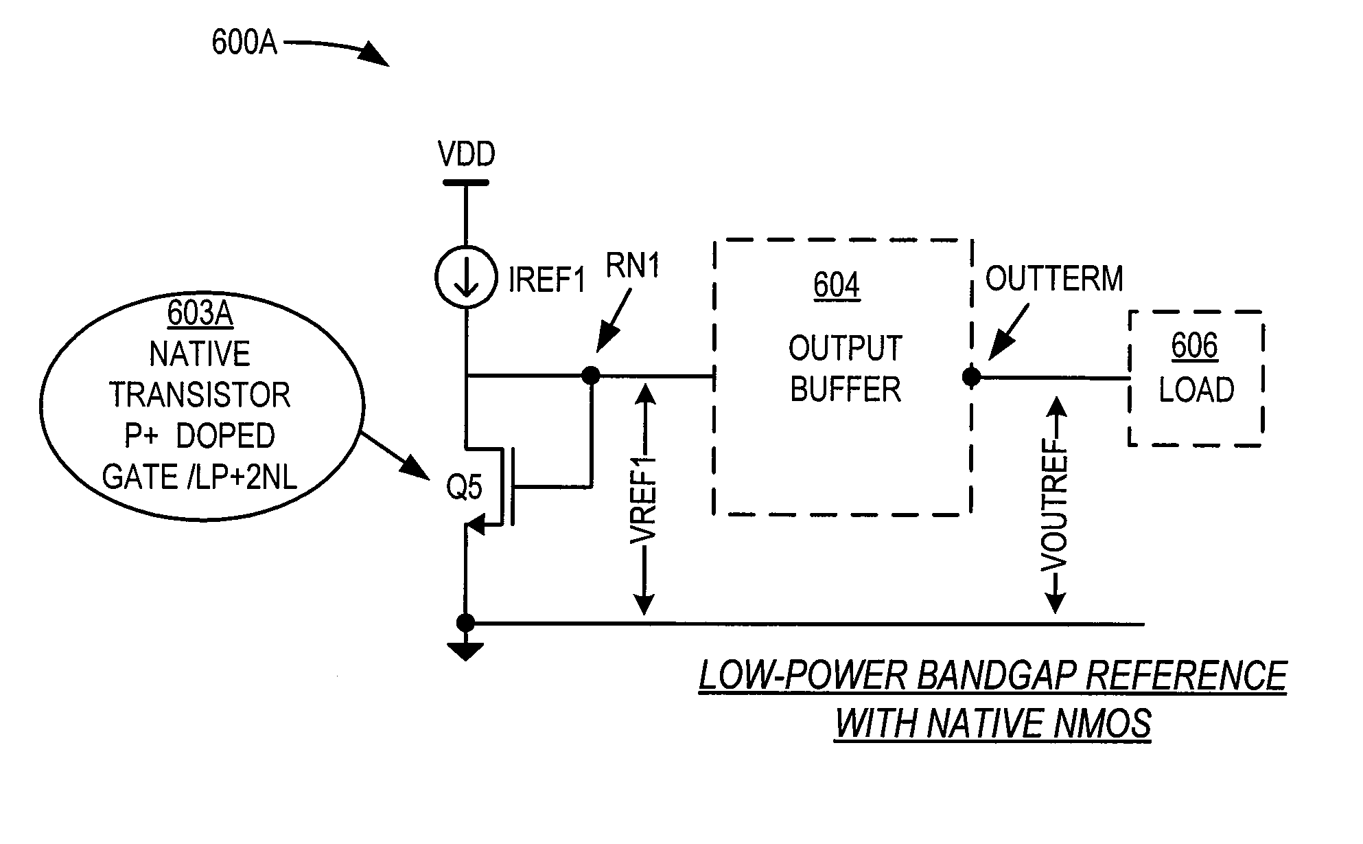 Voltage reference circuit with low-power bandgap