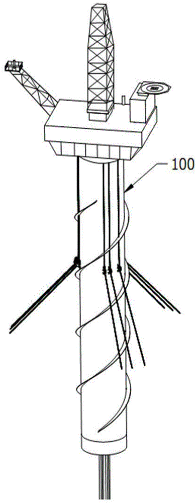 Deepwater drilling production vertical oil storage platform and operating method thereof