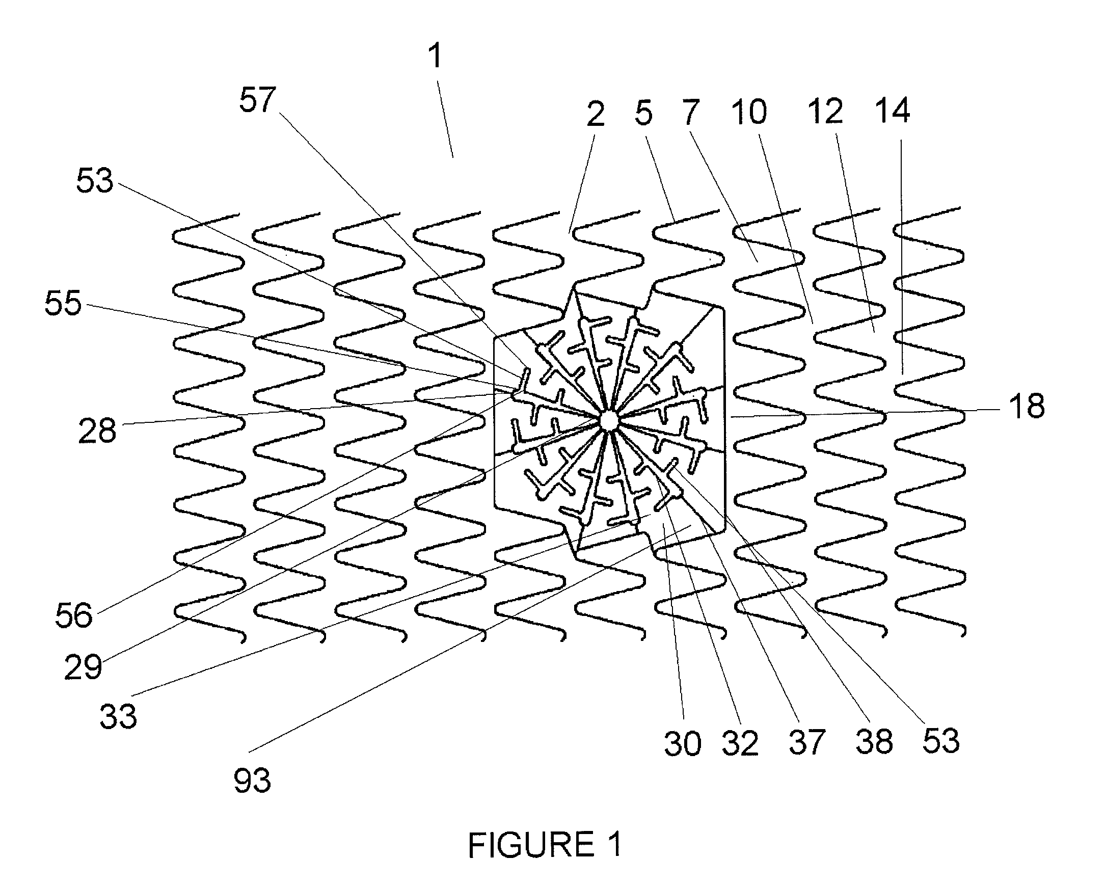 Nesting twisting hinge points in a bifurcated petal geometry