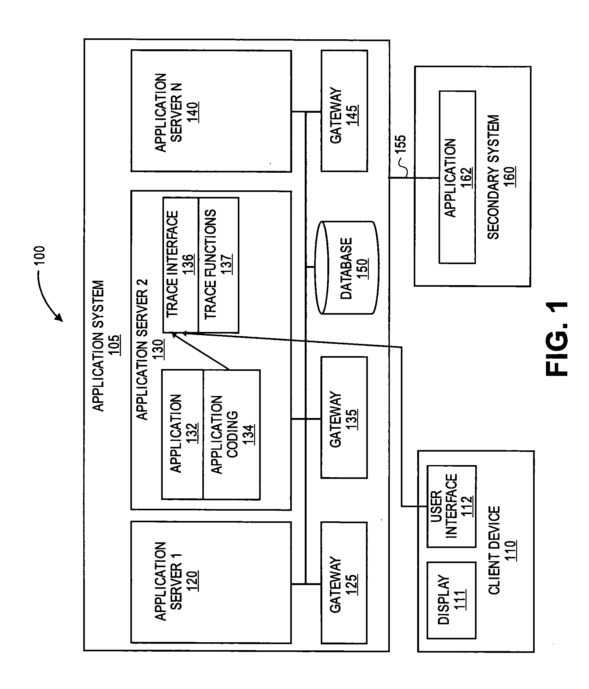 Application trace for distributed systems environment