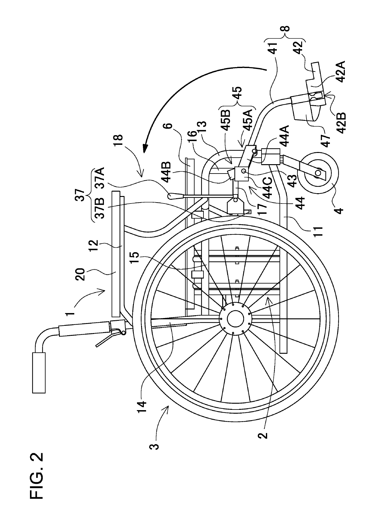 Footrest-foldable wheelchair