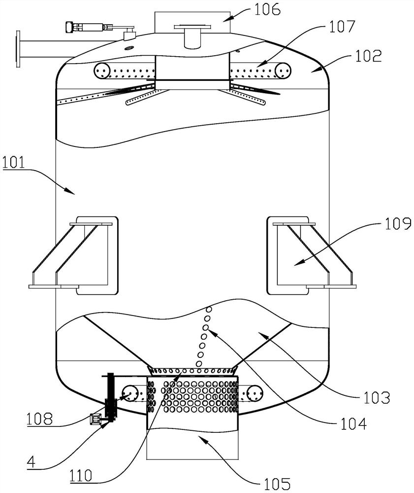 Vertical basket-free continuous sterilization system