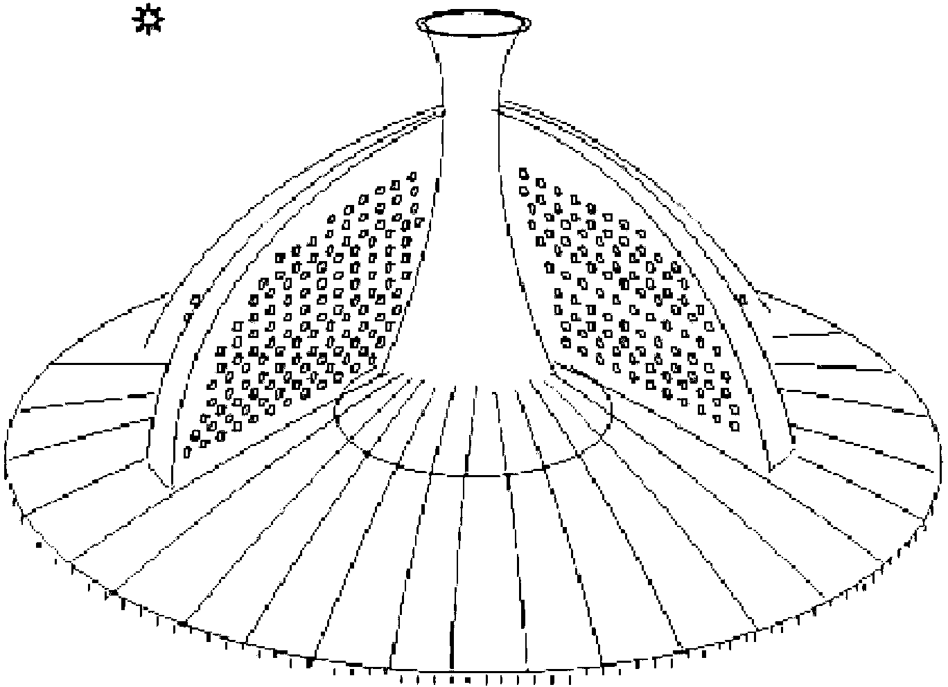 Multi-level asynchronous turbofan solar energy heating power wind accumulating electricity generation device