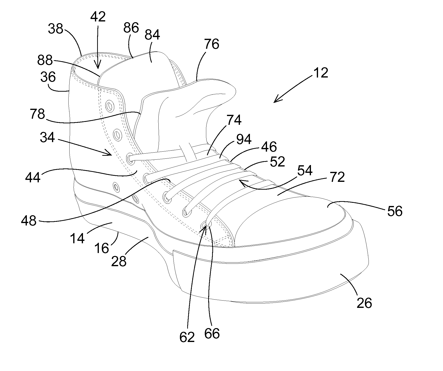 Shoe Construction With Double Tongue