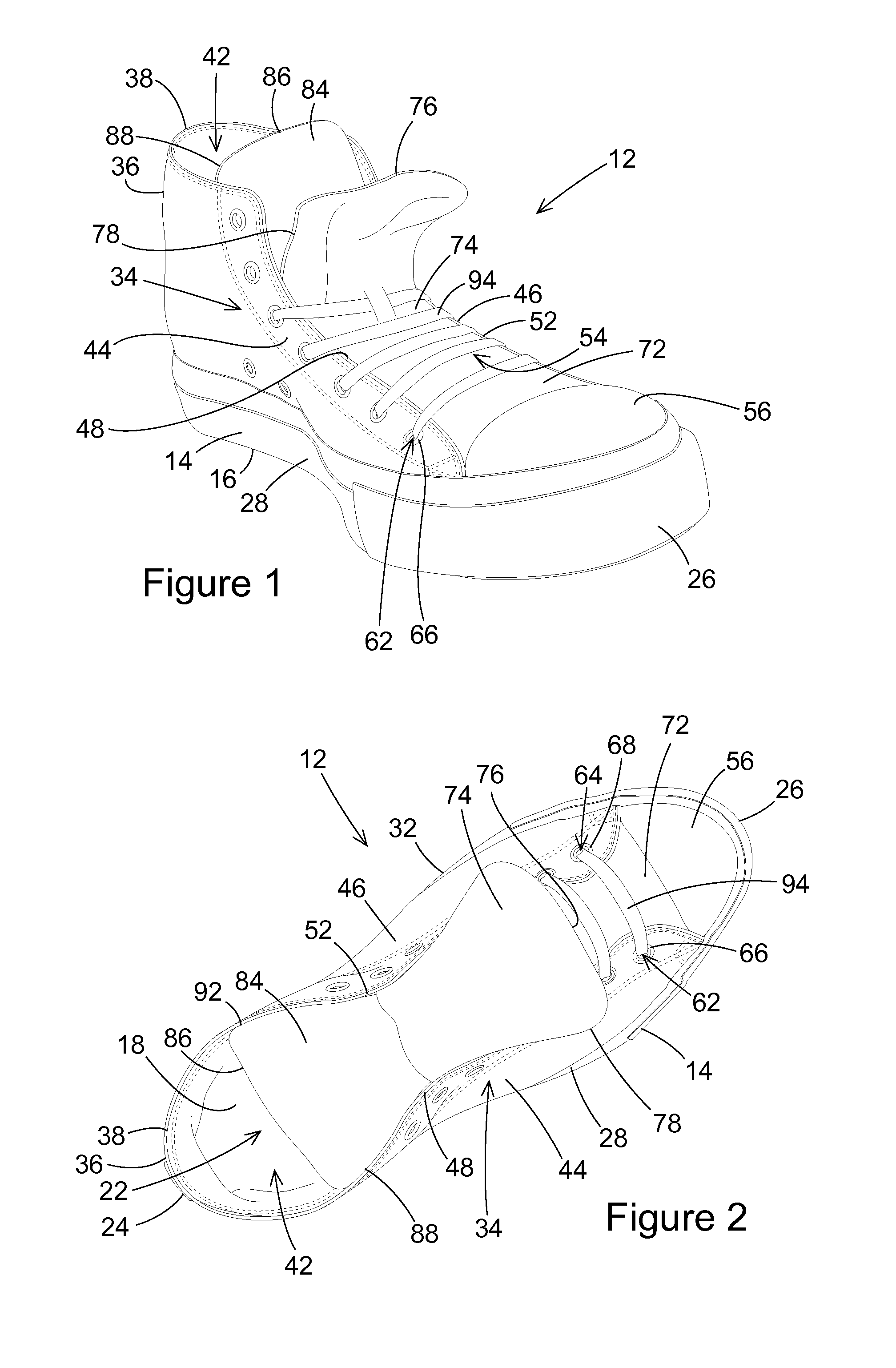 Shoe Construction With Double Tongue