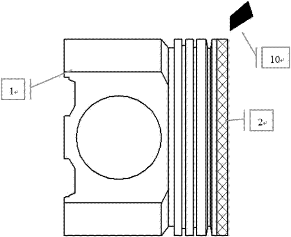 Metal-ceramic composite coating layer for steel piston