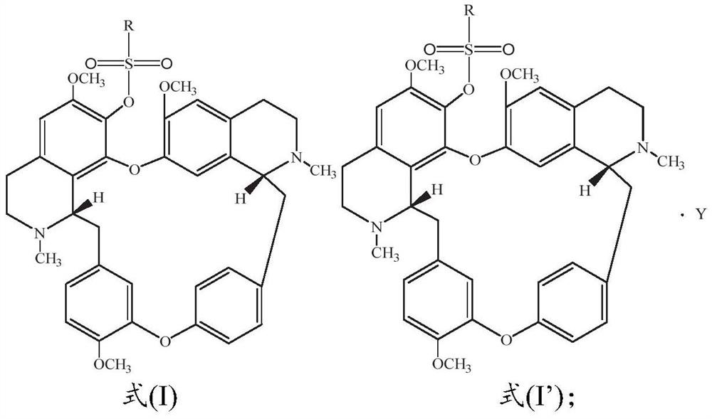 Sulfonyl fangchinoline compound as well as preparation method and application thereof