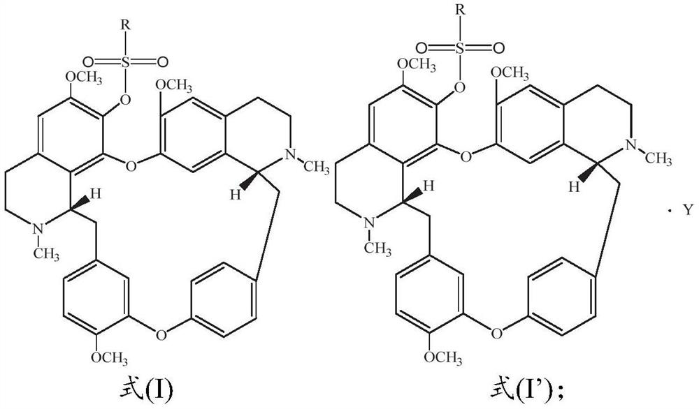 Sulfonyl fangchinoline compound as well as preparation method and application thereof