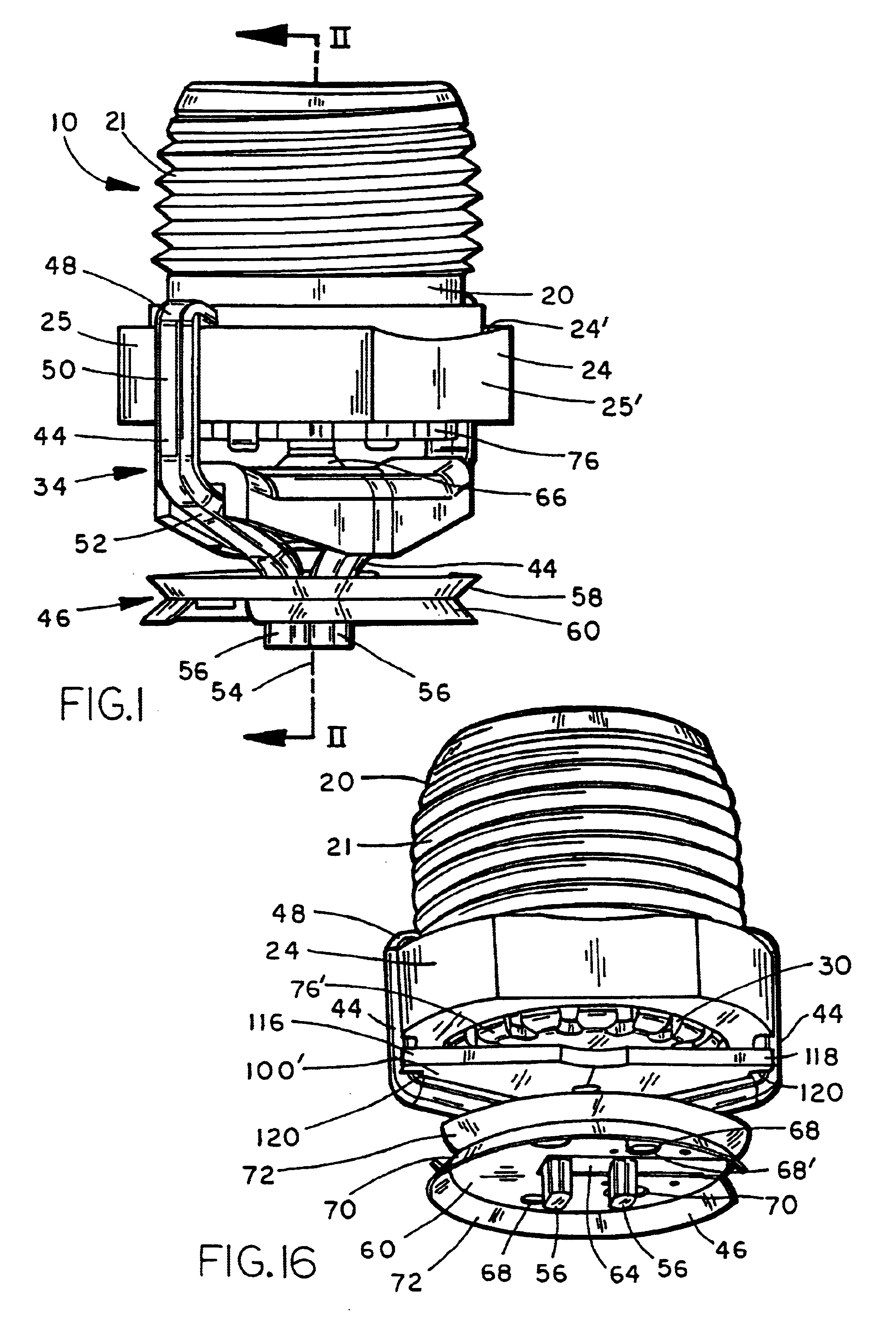 Compact pendant sprinkler head