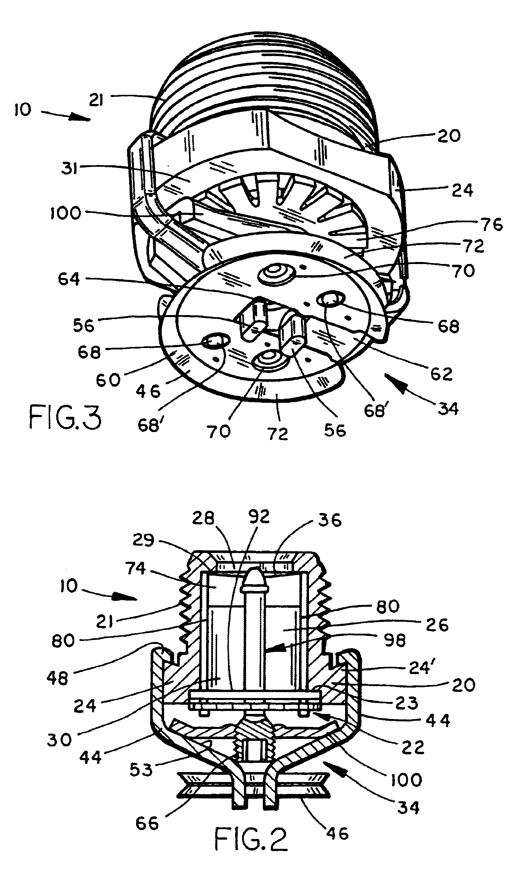 Compact pendant sprinkler head