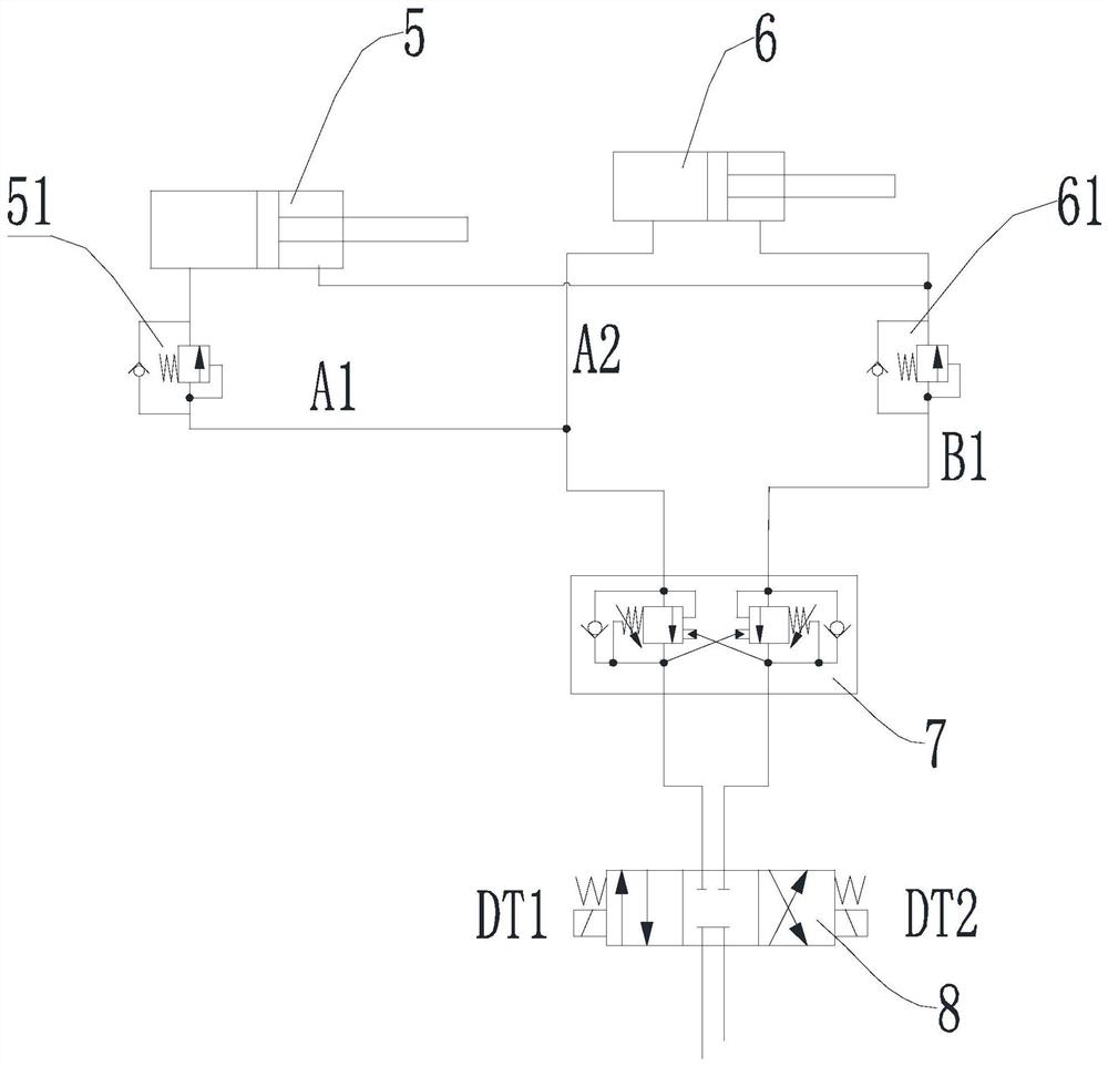 Hydraulic system of motor sweeper and motor sweeper