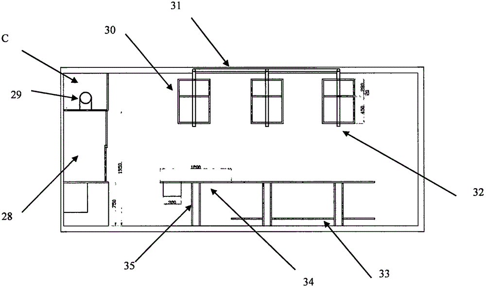 Analysis and detection basic-equipment laboratory building module and complete set design method thereof