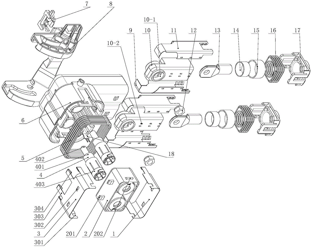 Bend type shielded mcu bus plug