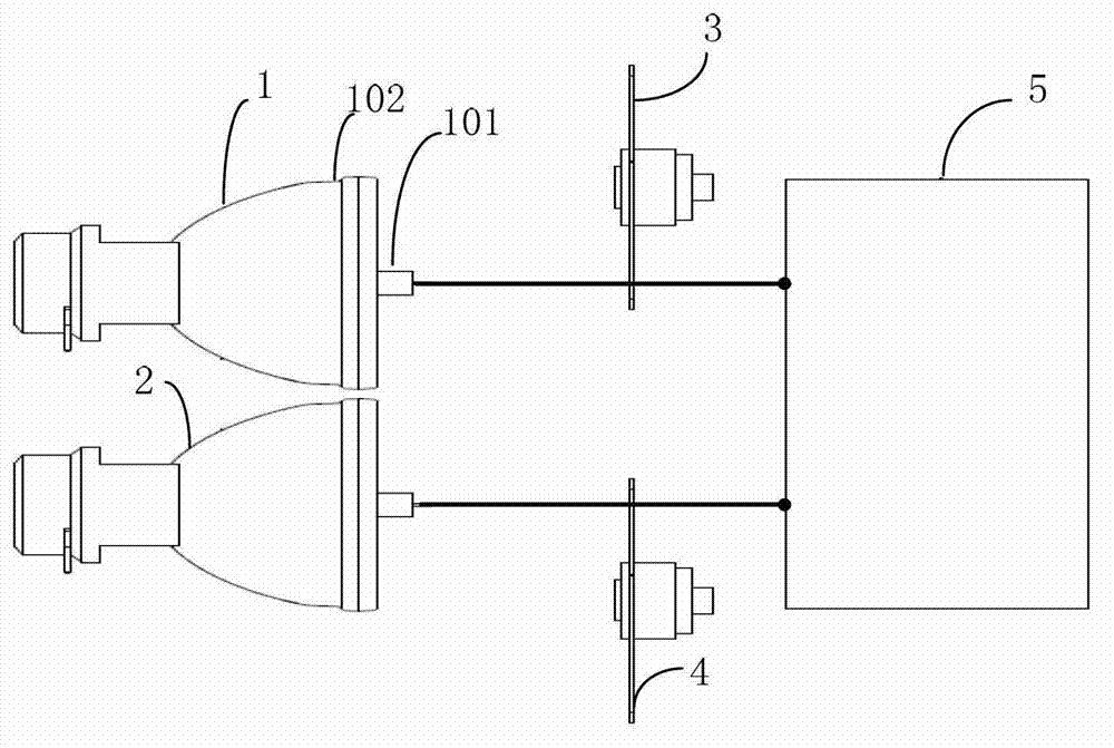 Double-lamp illumination device and projection equipment