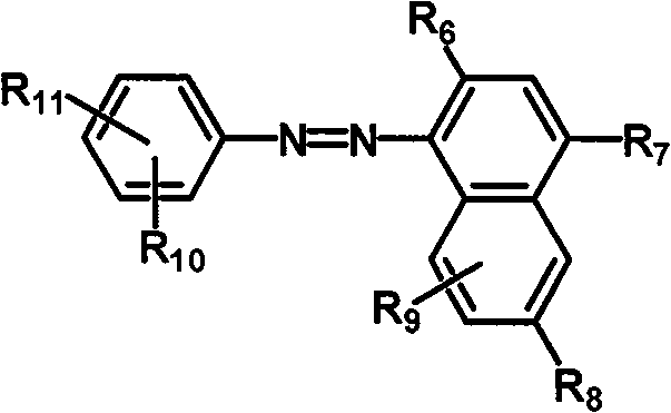 Azo structure carboxylic amide type dyes for polylactic acid fiber dyeing and preparation method thereof