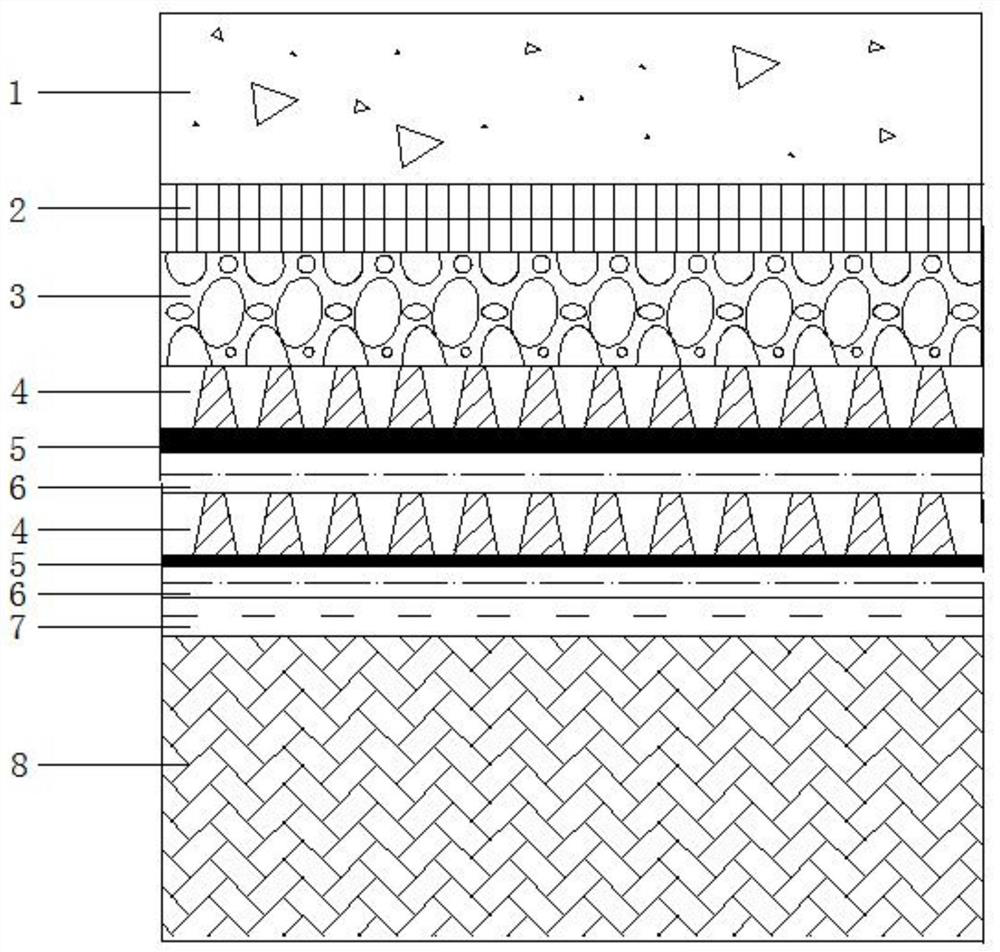 Landfill reservoir area anti-seepage system capable of protecting geomembrane and construction method thereof