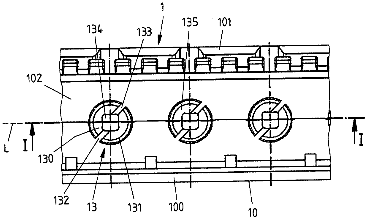 Base strip for connection with at least one plug-in connector part