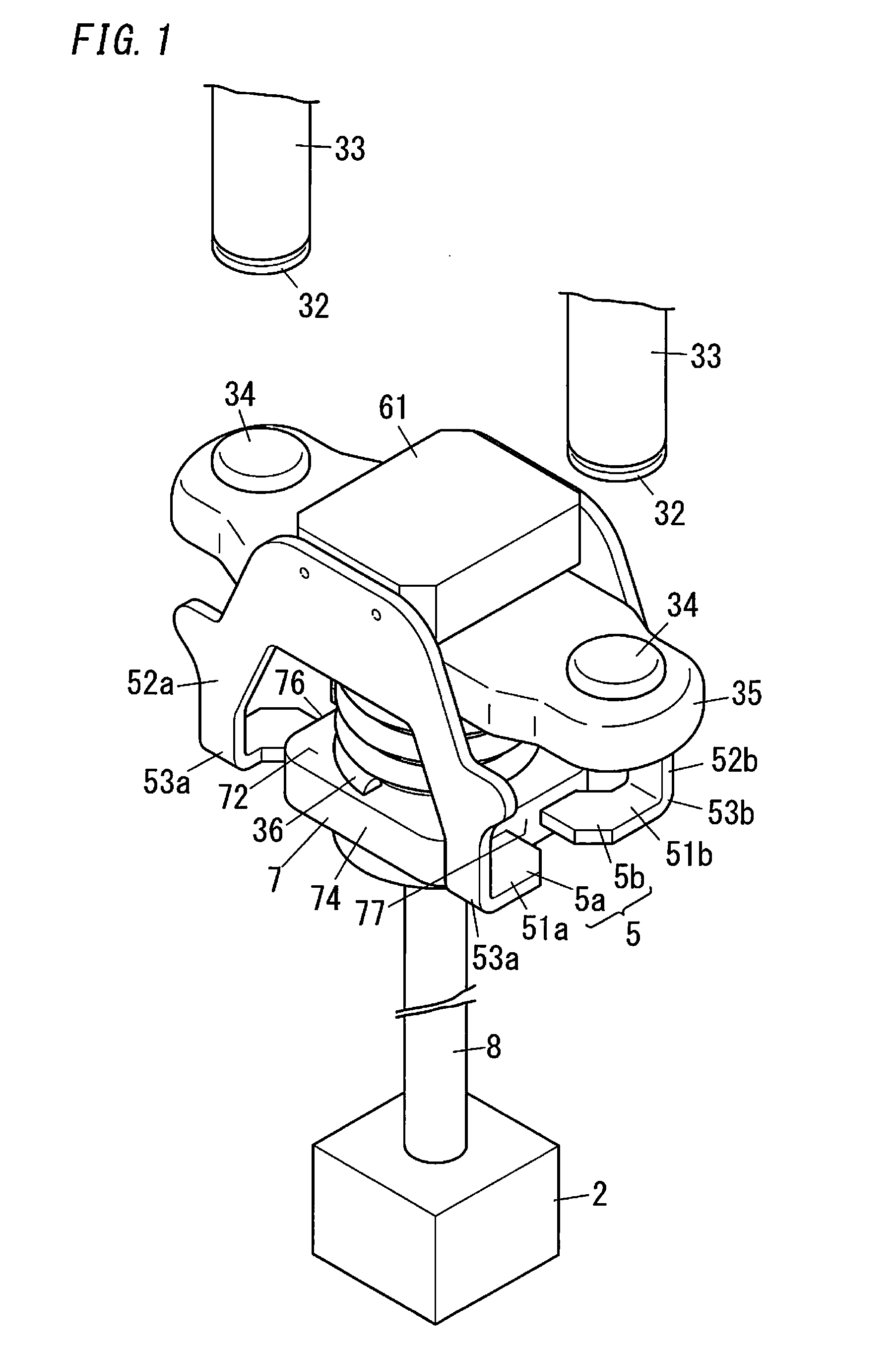 Spring load adjustment structure of contact device and spring load adjustment method of contact device