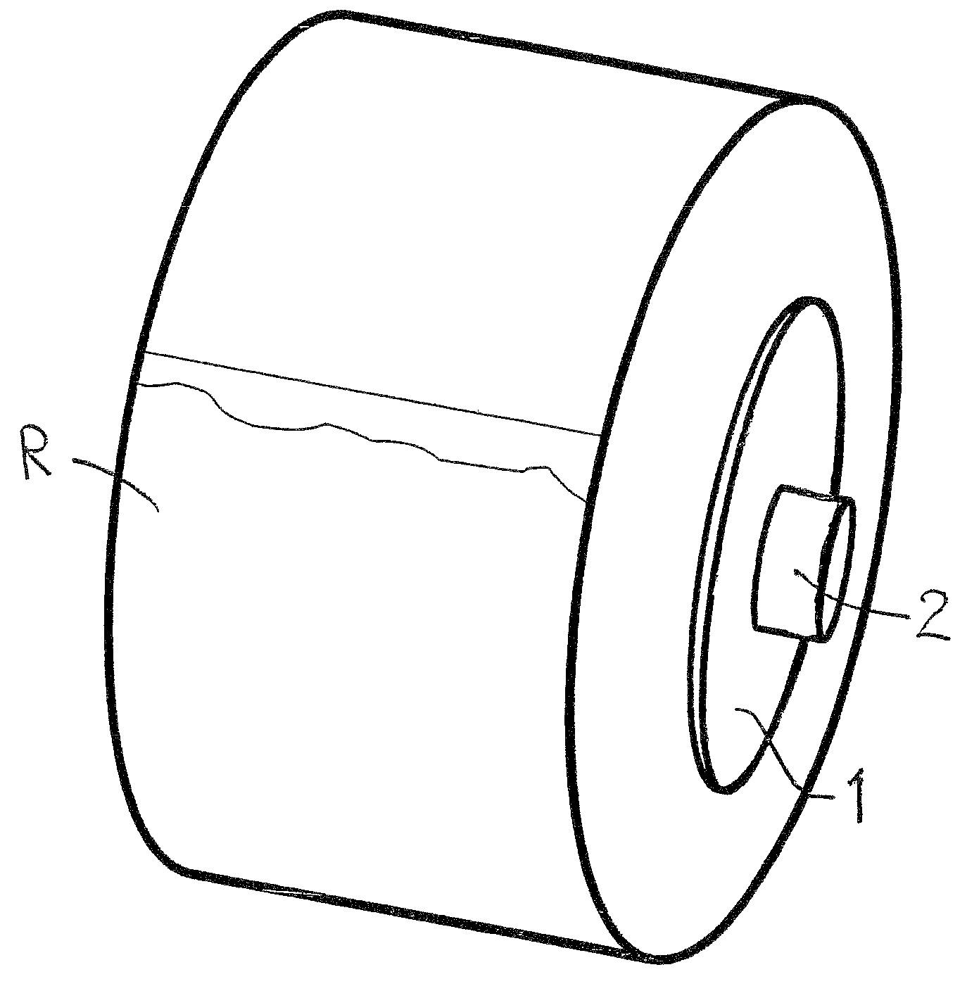 Adapter for a solid or coreless roll of hygiene paper