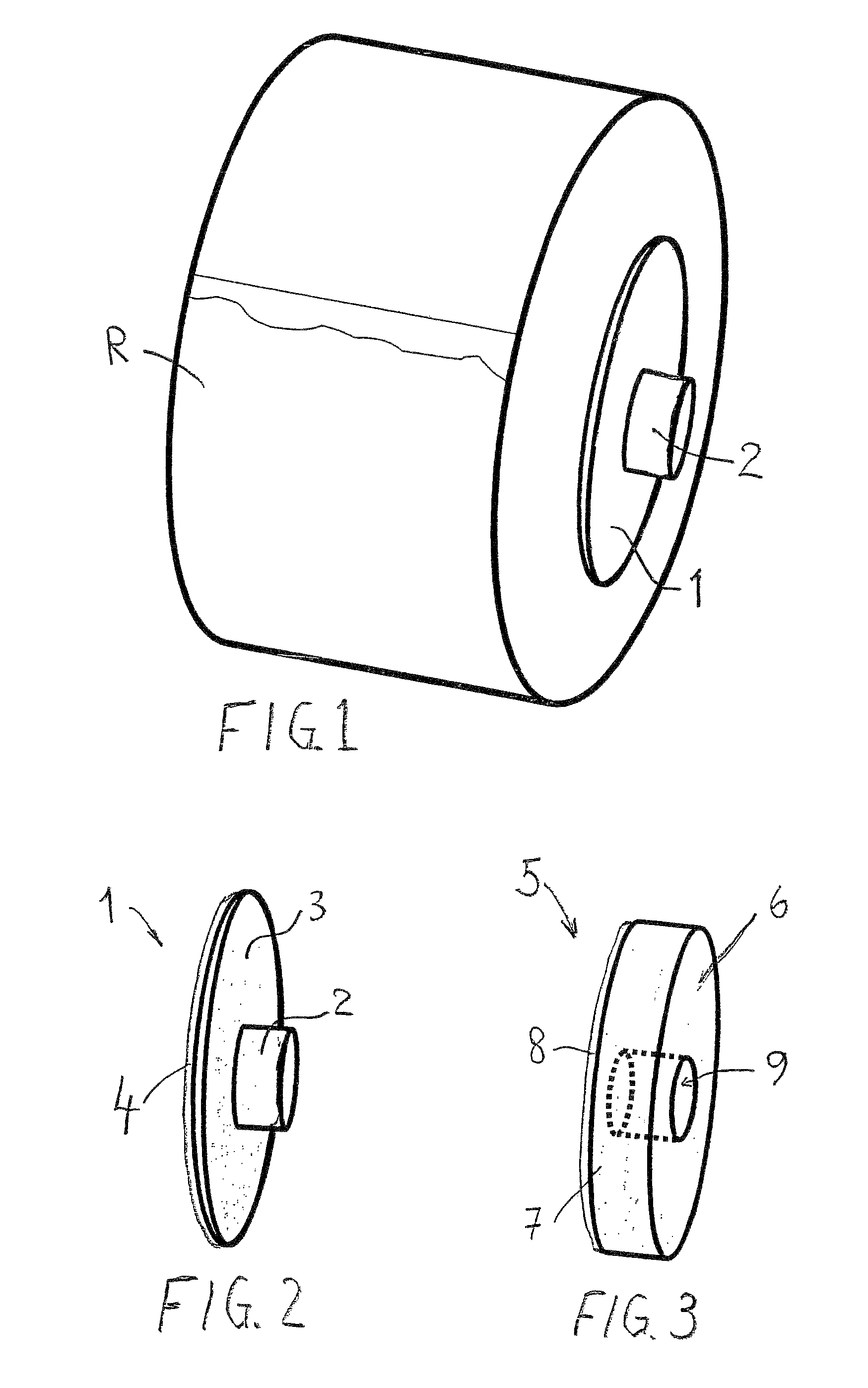 Adapter for a solid or coreless roll of hygiene paper