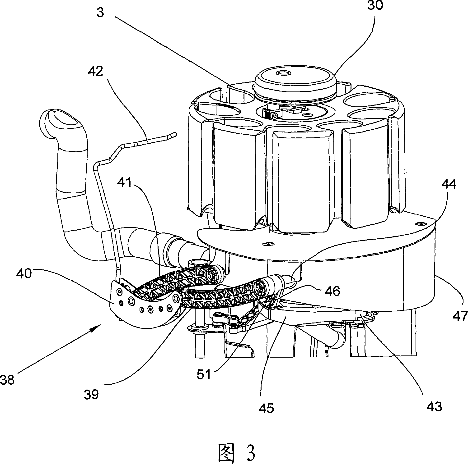 Textile mechanical station for manufacturing across winding reel