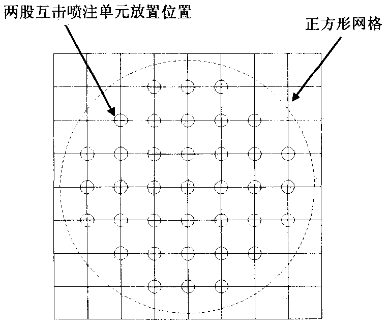 A method for arranging the injection unit of the injector of a two-component liquid rocket engine