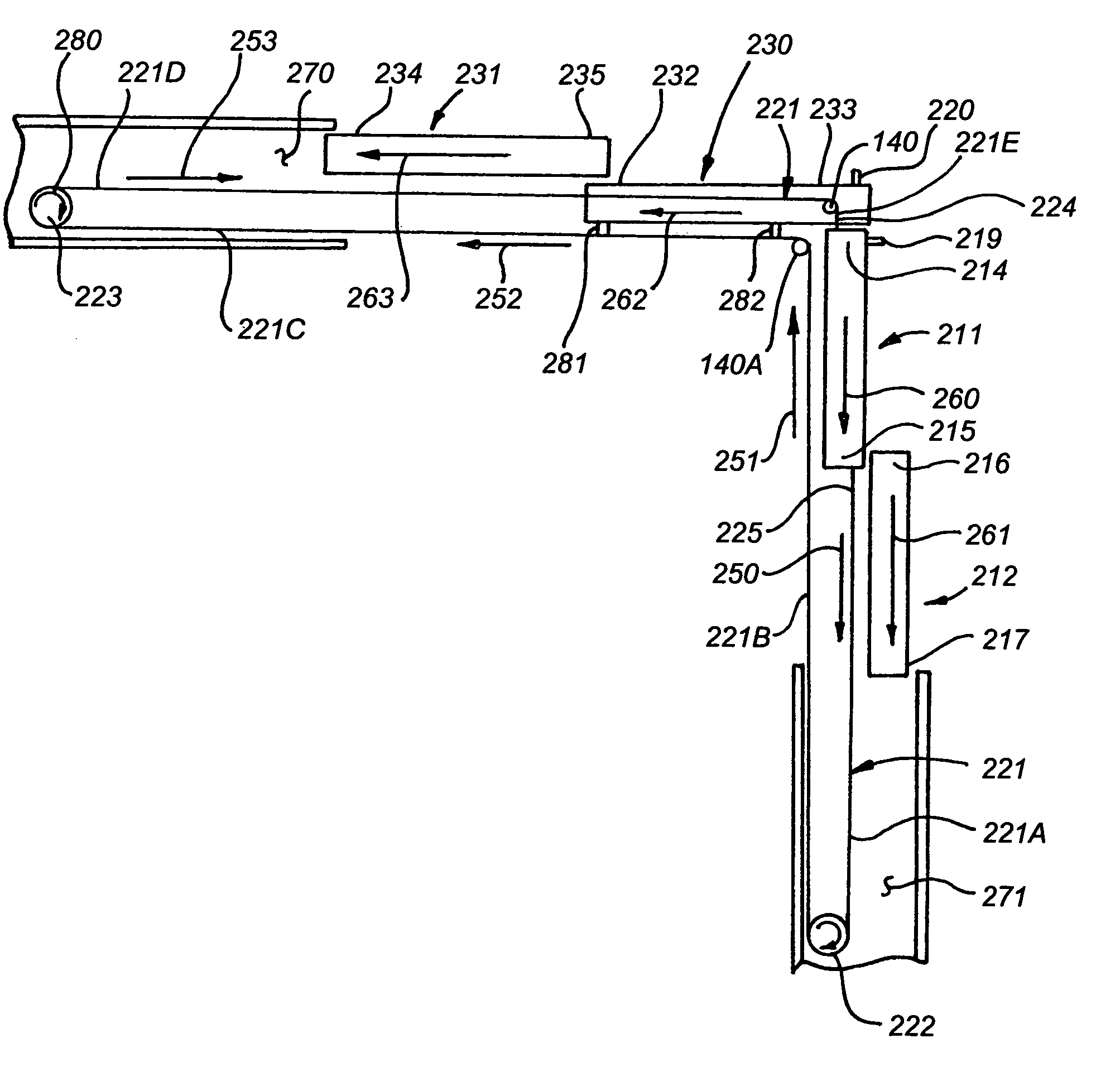 Inertial control system for opening and closing multiple sliding doors in a common direction