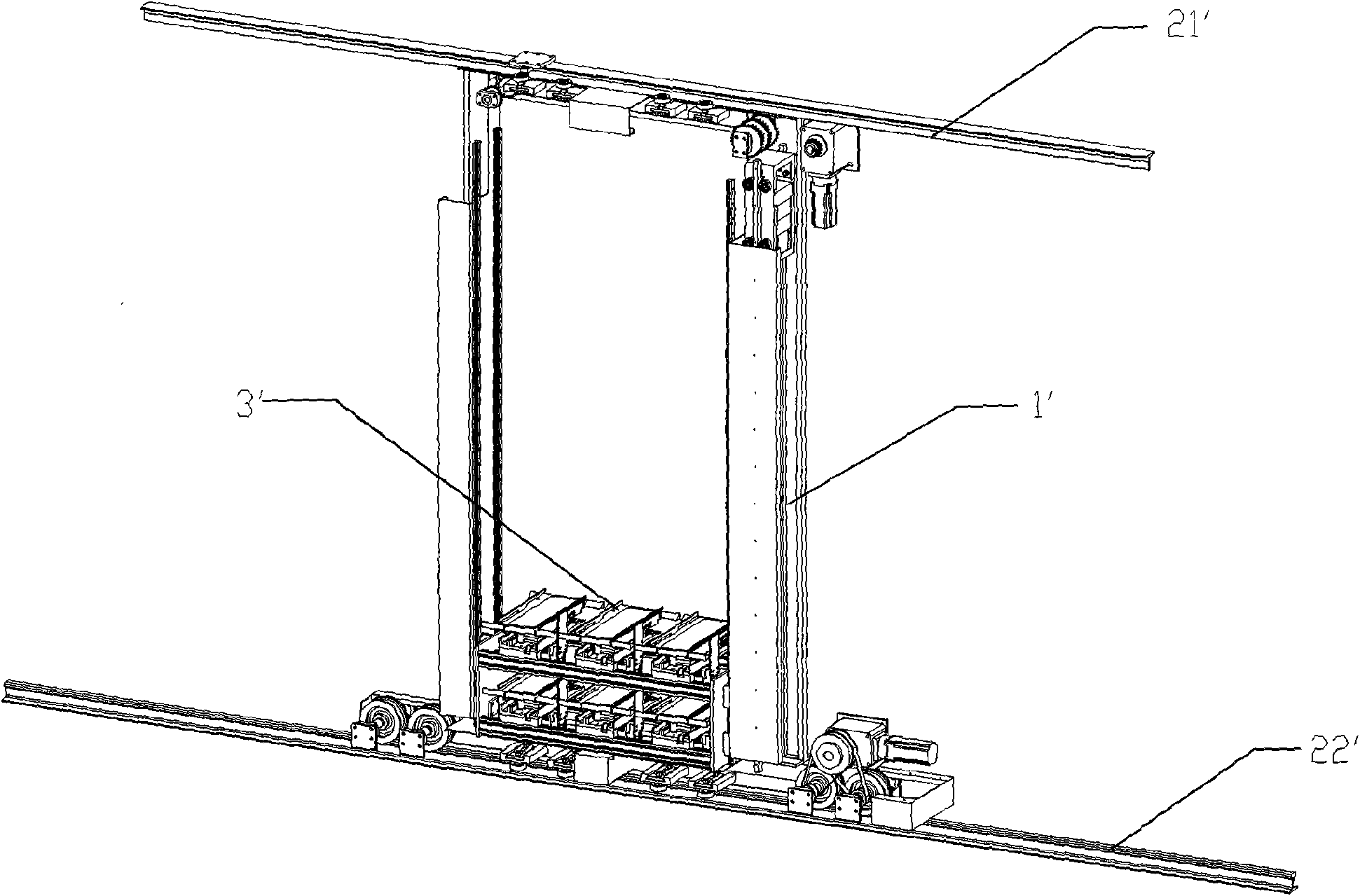 Intelligent railcar and laneway vehicle interface structure applied in close rack stack