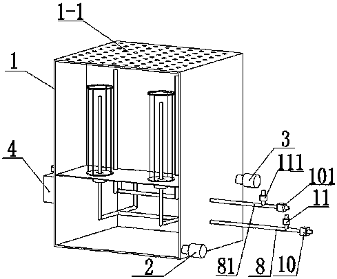 Double-row single spraying cleaning device for high-temperature-resistant filter bag