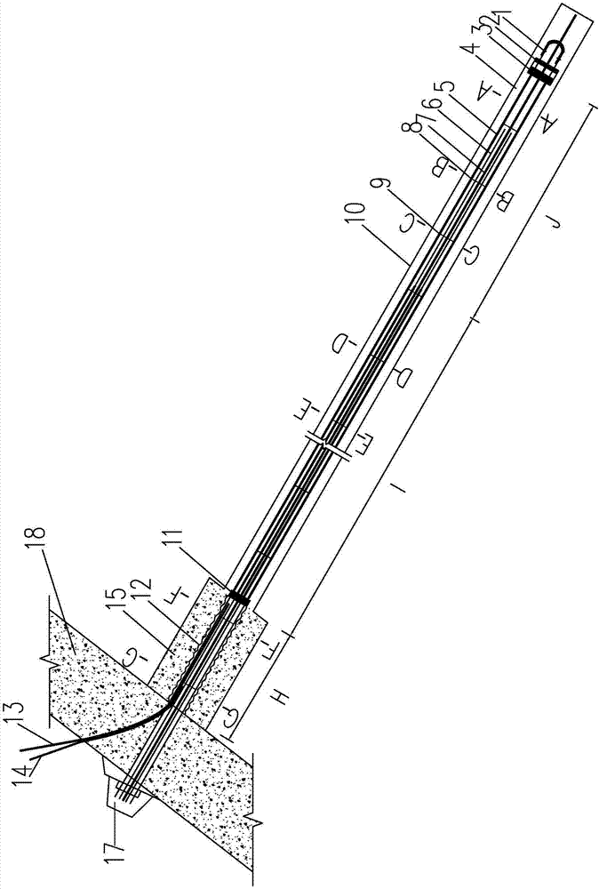 Tension and compression complementary type anchor cable structure adopting external anchoring and locking and construction method thereof