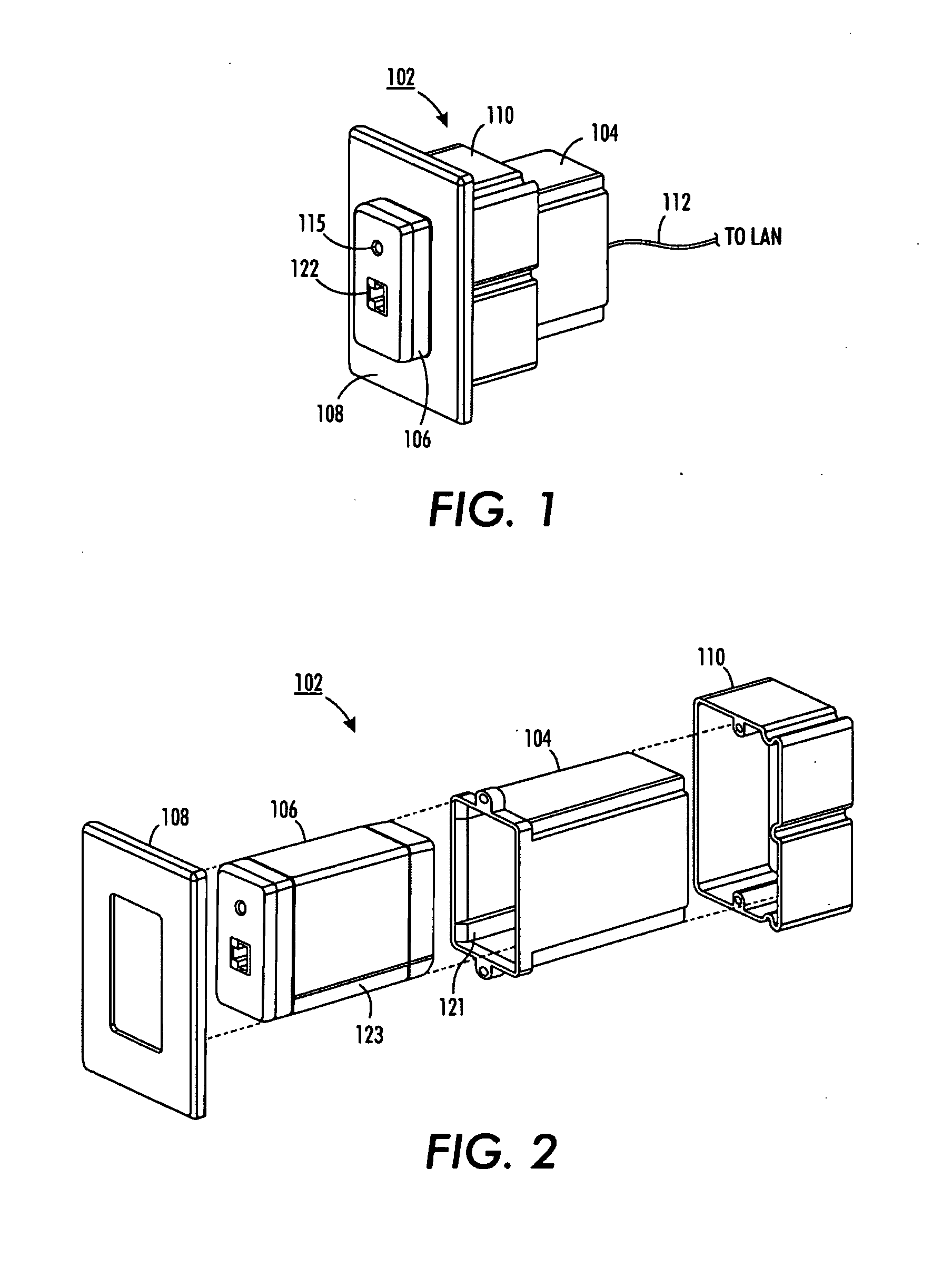 Network access point having interchangeable cartridges