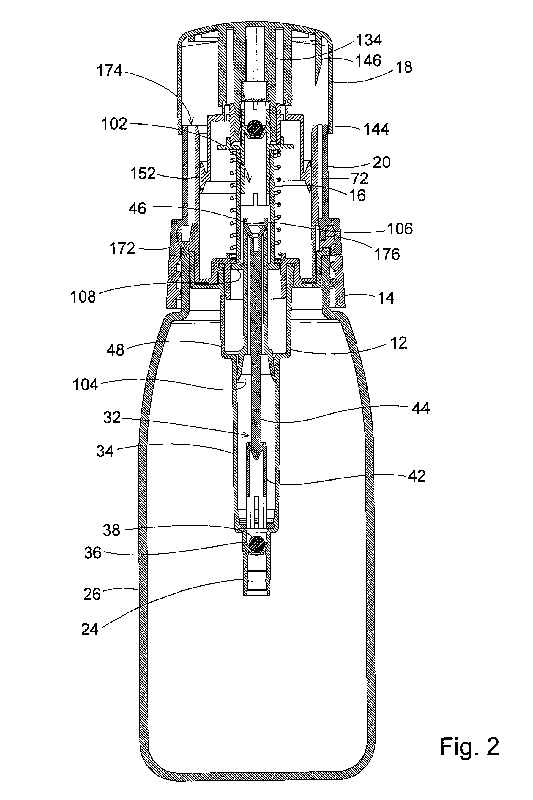 Rotating collar and locking and venting closure connector for an air foaming pump dispenser