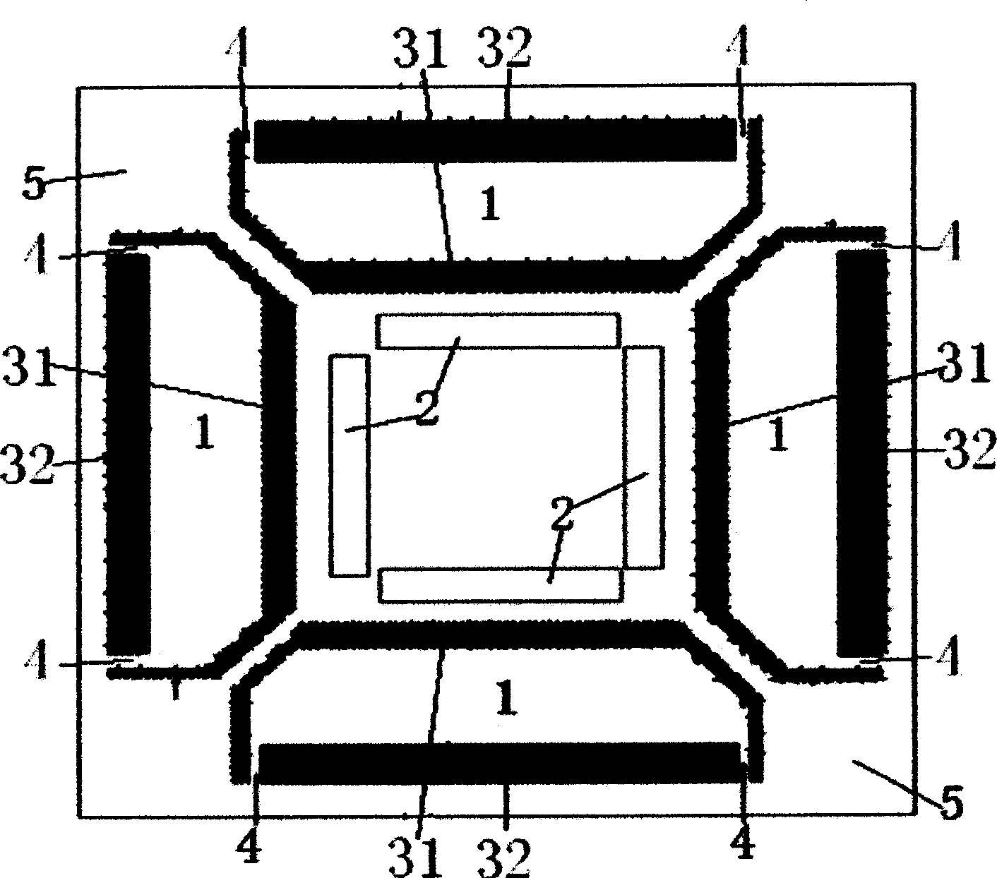 Wind speed sensor based on micro mechanic working and its producing method