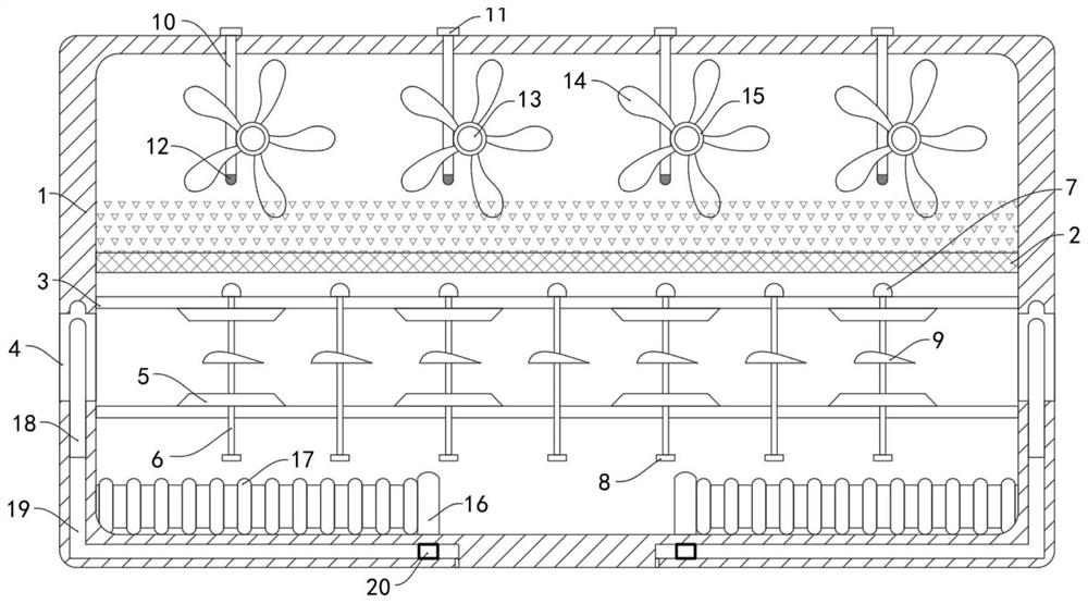 Full-automatic fresh tea leaf ventilating storage device