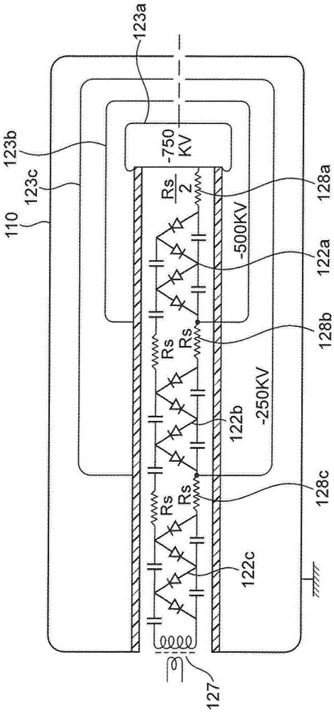 X-ray source, high-voltage generator, electron beam gun, rotary target assembly, rotary target, and rotary vacuum seal