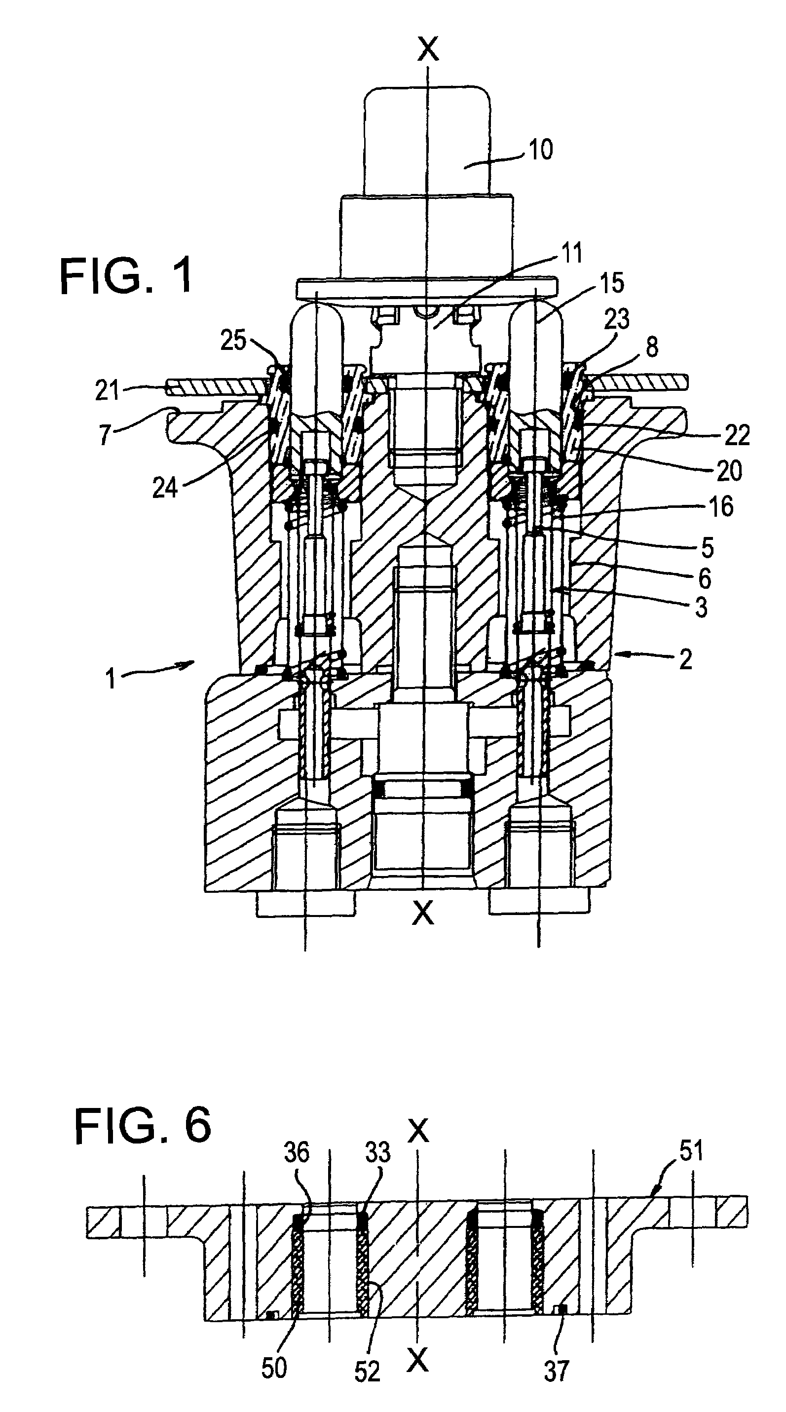 Double-guided pressurized fluid distributor