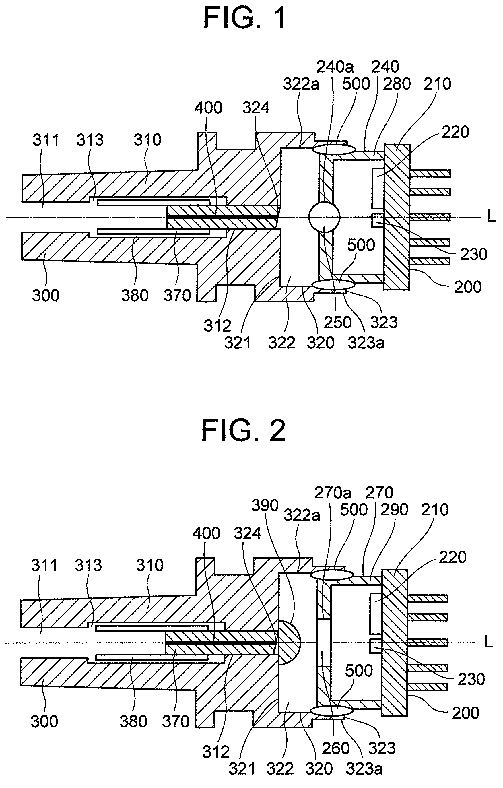 Optical module having improved access to ultraviolet curing light