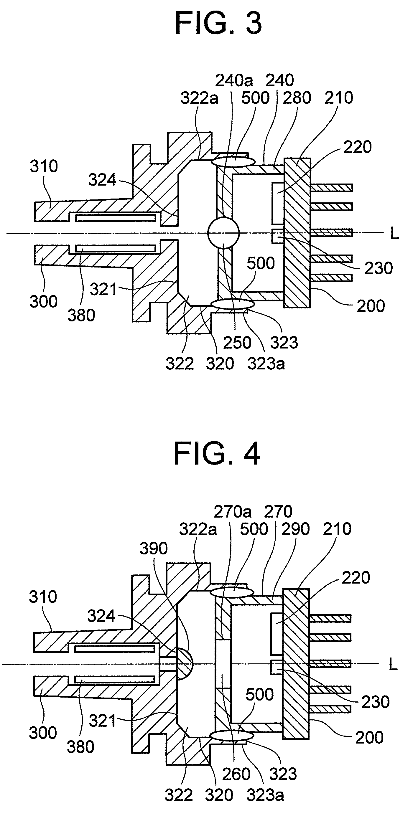 Optical module having improved access to ultraviolet curing light