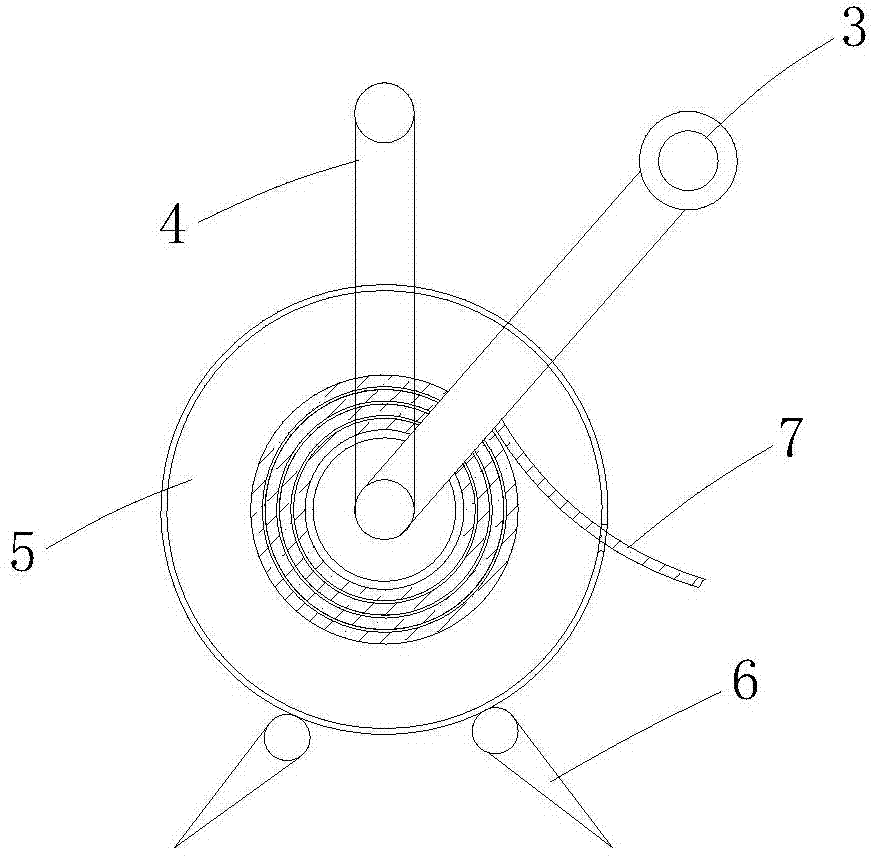 Grounding wire take-up and pay-off frame