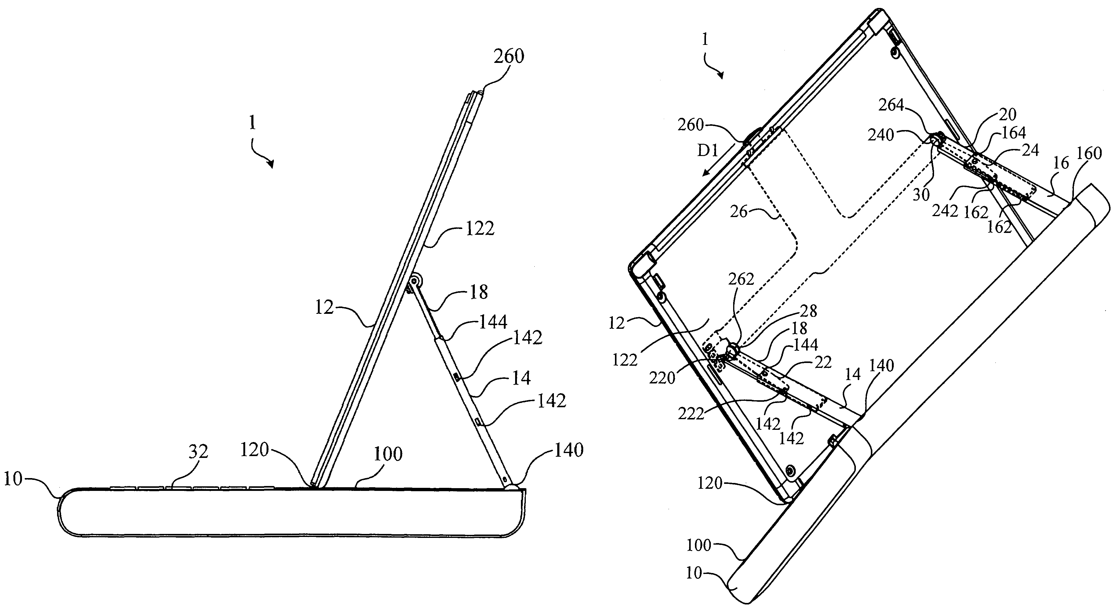 Portable electronic apparatus with adjustable display panel