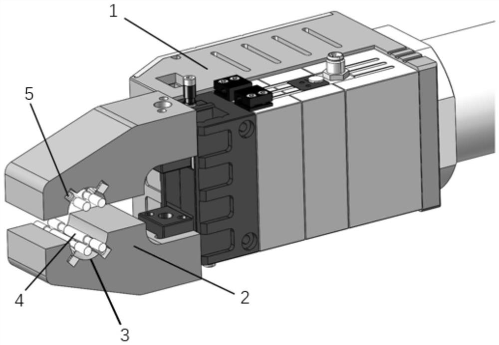 Wire clamping tool suitable for distribution network hot-line work robot