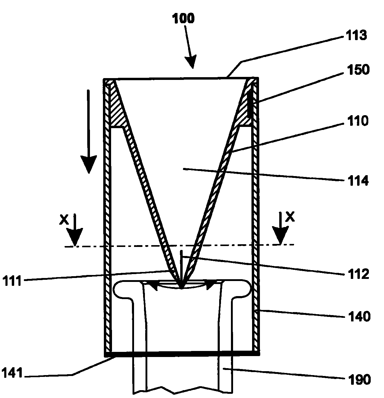 Receptacle for weighing prescribed target quantities of substances