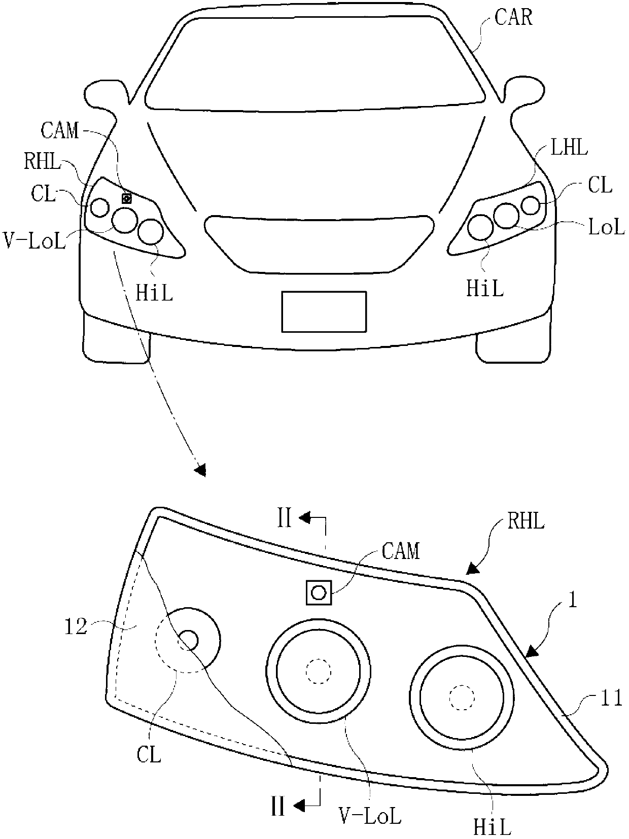 Light distribution control apparatus of car lamps